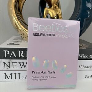 Beetles Press On Coffin Nails Kit w/ 10ml Glue and Nail Stickers